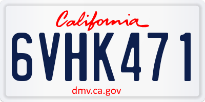 CA license plate 6VHK471
