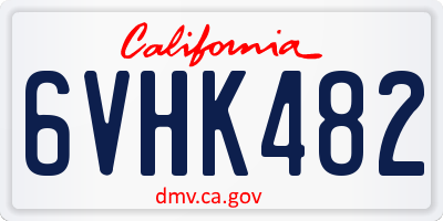 CA license plate 6VHK482