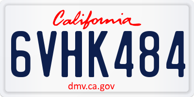 CA license plate 6VHK484