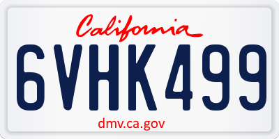 CA license plate 6VHK499