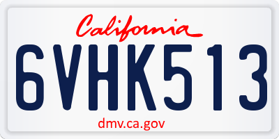 CA license plate 6VHK513