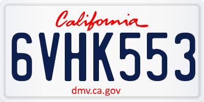 CA license plate 6VHK553
