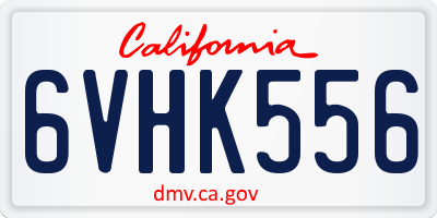 CA license plate 6VHK556