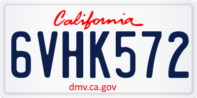 CA license plate 6VHK572