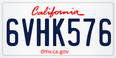 CA license plate 6VHK576