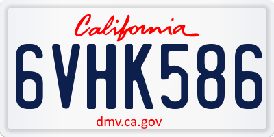 CA license plate 6VHK586