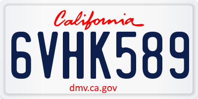 CA license plate 6VHK589
