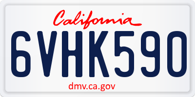 CA license plate 6VHK590