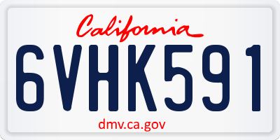 CA license plate 6VHK591