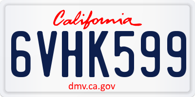 CA license plate 6VHK599