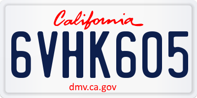 CA license plate 6VHK605