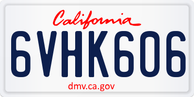 CA license plate 6VHK606