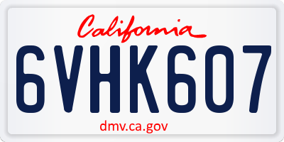 CA license plate 6VHK607