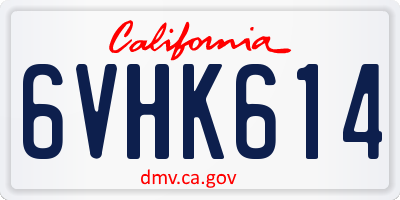 CA license plate 6VHK614