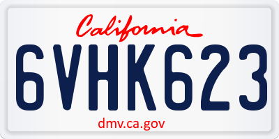 CA license plate 6VHK623