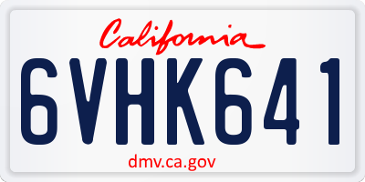 CA license plate 6VHK641