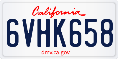 CA license plate 6VHK658