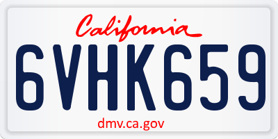 CA license plate 6VHK659