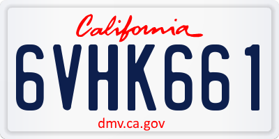 CA license plate 6VHK661