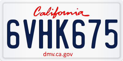 CA license plate 6VHK675