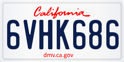 CA license plate 6VHK686