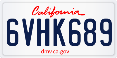 CA license plate 6VHK689