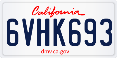 CA license plate 6VHK693