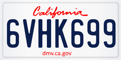 CA license plate 6VHK699