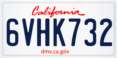 CA license plate 6VHK732