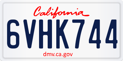 CA license plate 6VHK744