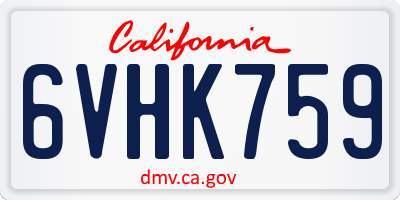 CA license plate 6VHK759