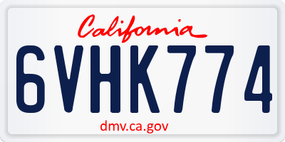 CA license plate 6VHK774