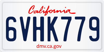 CA license plate 6VHK779