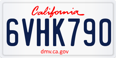 CA license plate 6VHK790