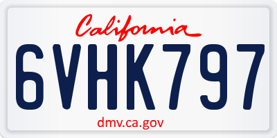 CA license plate 6VHK797
