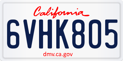 CA license plate 6VHK805