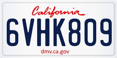 CA license plate 6VHK809