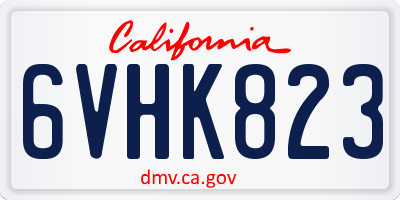 CA license plate 6VHK823