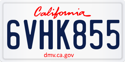 CA license plate 6VHK855