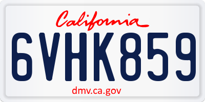 CA license plate 6VHK859