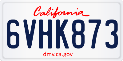 CA license plate 6VHK873