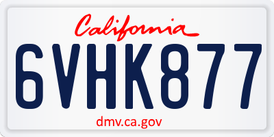 CA license plate 6VHK877