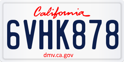 CA license plate 6VHK878