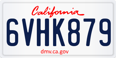 CA license plate 6VHK879