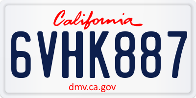 CA license plate 6VHK887