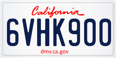 CA license plate 6VHK900