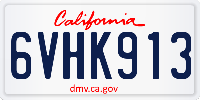 CA license plate 6VHK913