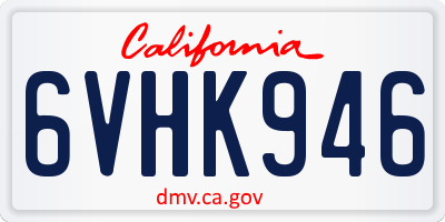 CA license plate 6VHK946