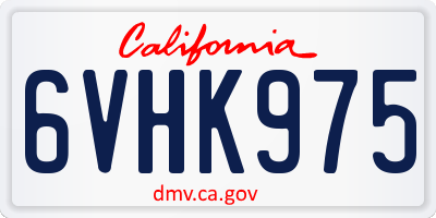 CA license plate 6VHK975