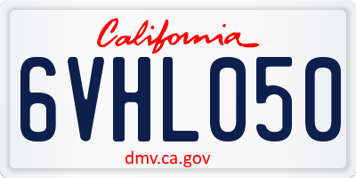 CA license plate 6VHL050